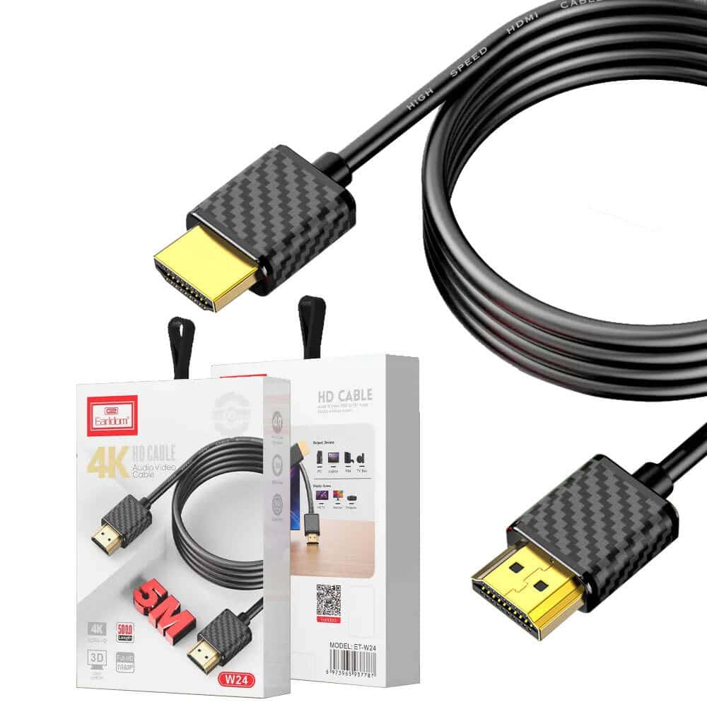 Earldom ET-W24 2M /5M Full Ultra HD 1080P 4K 3D Video Support HDMI Audio Video Cable Cord Earldom ET-W24 2M /5M Full Ultra HD 1080P 4K 3D Video Support HDMI Audio Video Cable Cord
